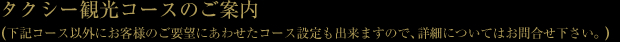 タクシー観光コースのご案内
